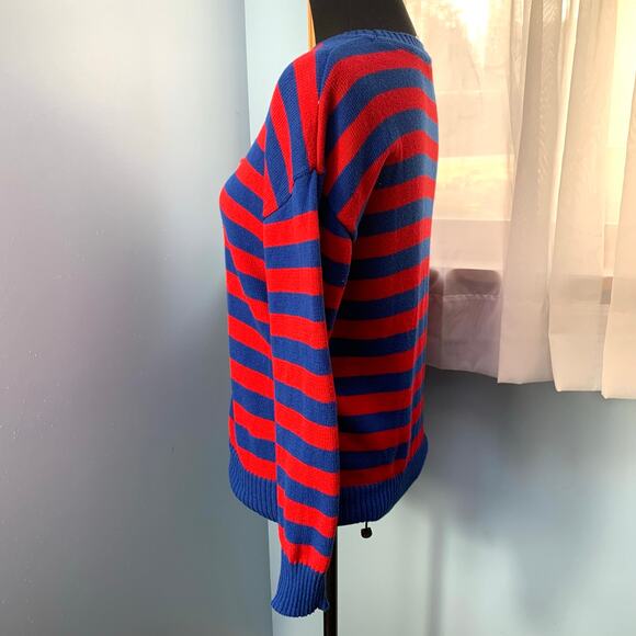 Peanuts Snoopy Striped Holiday Sweater Size Medium - Picture 4 of 8